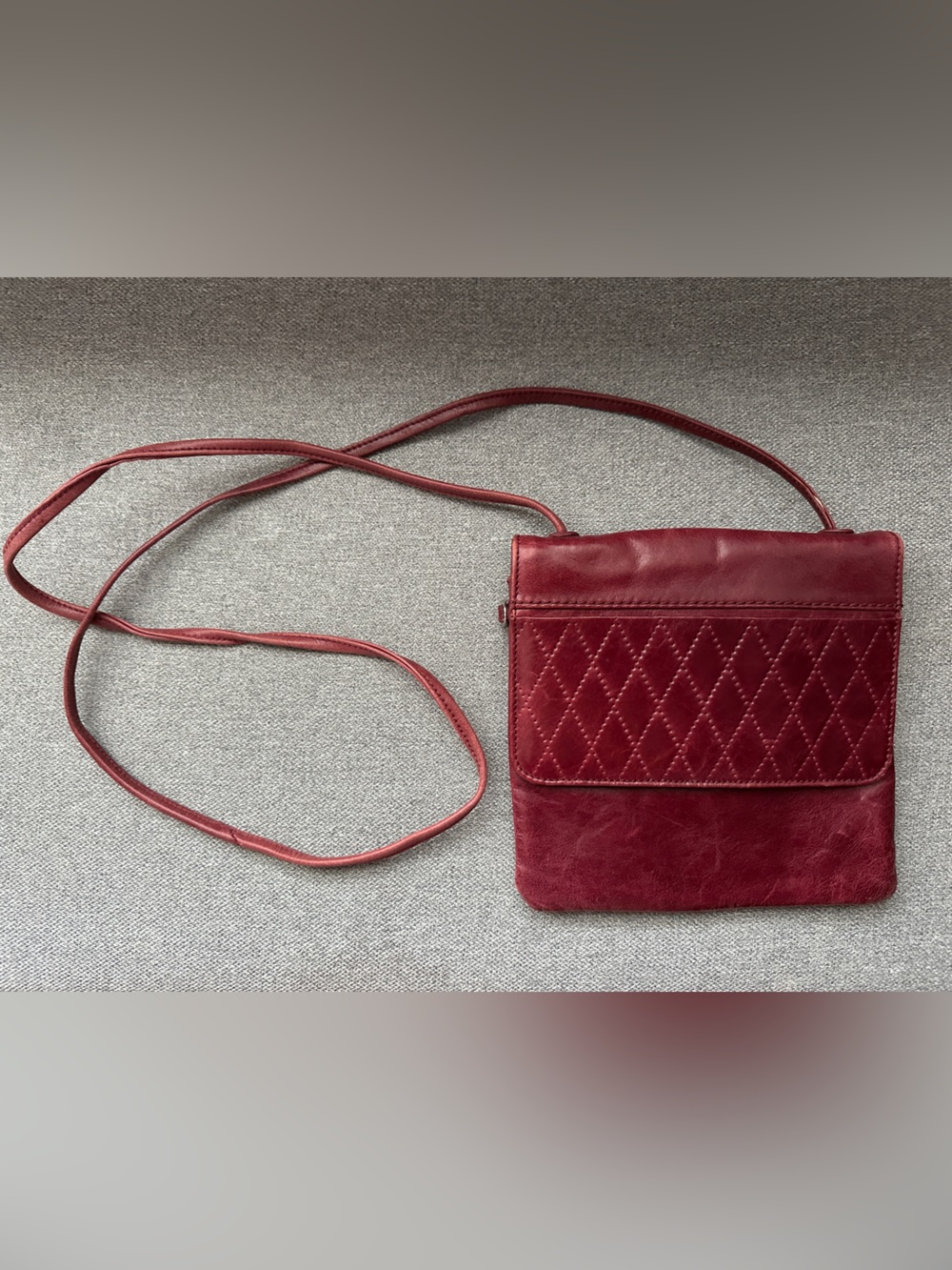 Hobo The Original Burgundy Leather Crossbody Shoulder Bag With Wallet Interior